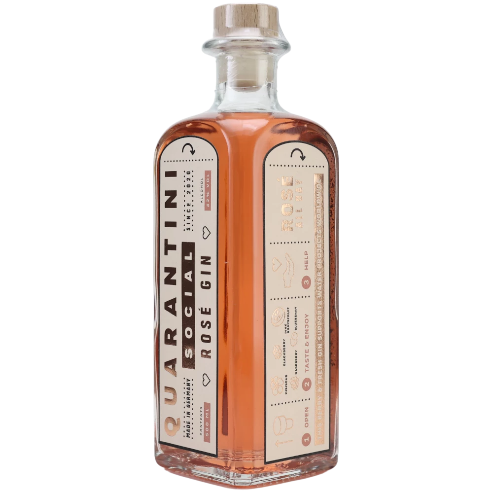 Quarantini Social Rose Gin 42% 0,5l 4 Quarantini Social Rose Gin 42% 0,5l – Bild 2