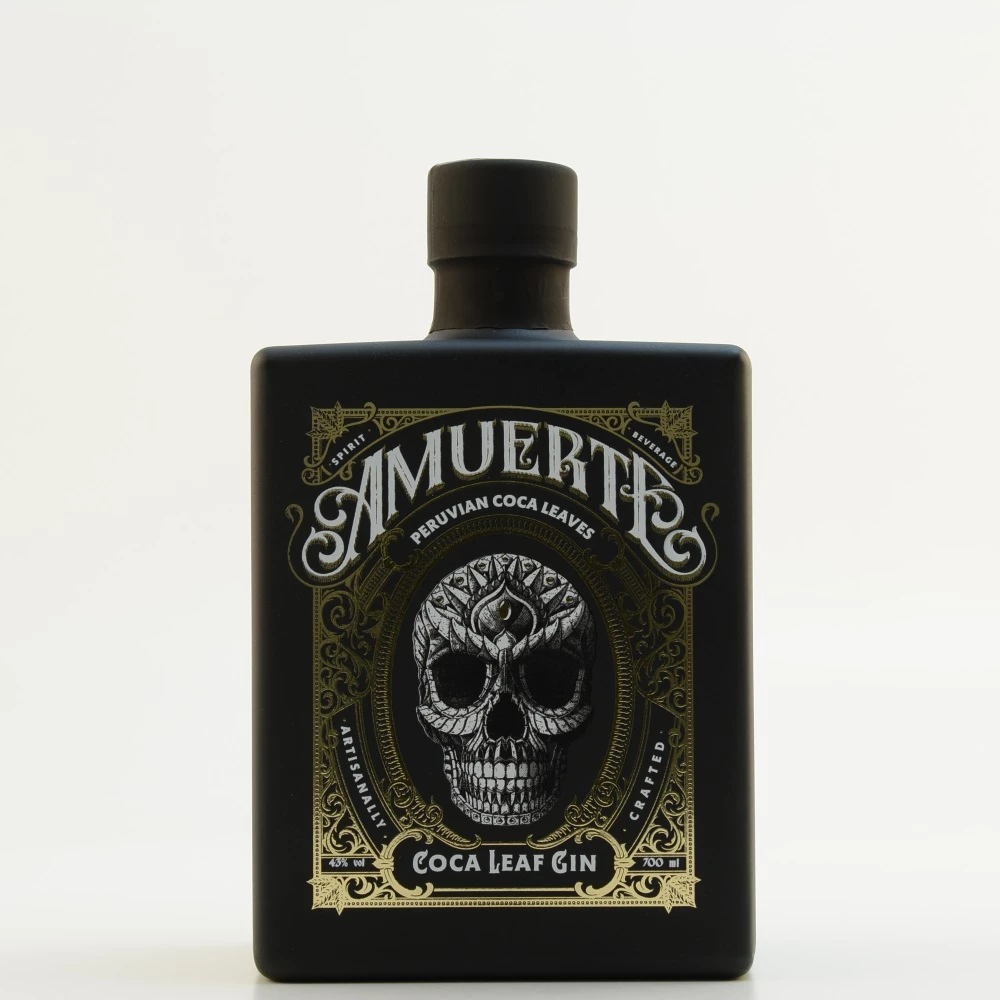 Amuerte Coca Leaf Gin Black Edition 43% 0,7l 4 Amuerte Coca Leaf Gin Black Edition 43% 0,7l – Bild 2