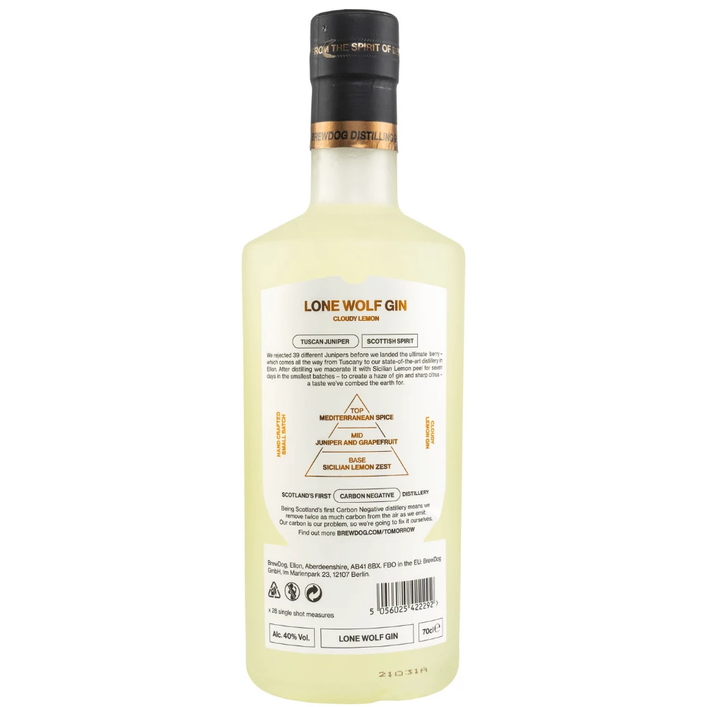 LoneWolf Cloudy Lemon Gin 40% 0,7l 4 LoneWolf Cloudy Lemon Gin 40% 0,7l – Bild 2