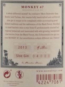 Monkey 47 Schwarzwald Sloe Gin 29% 0,5l -Tom Home 302331 Product 1d51