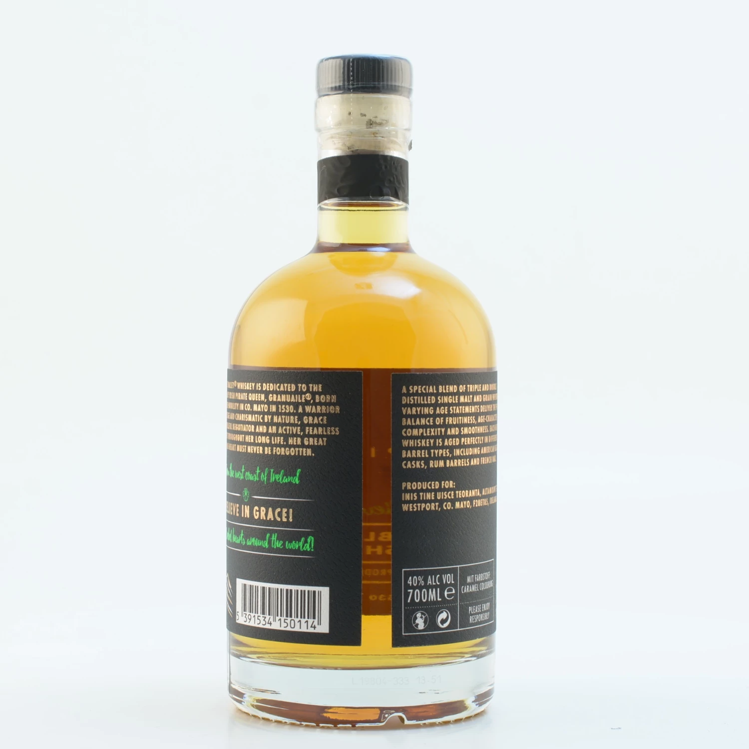 Grace O'Malley Blended Irish Whiskey 40% 0,7l 6 Grace O'Malley Blended Irish Whiskey 40% 0,7l – Bild 4