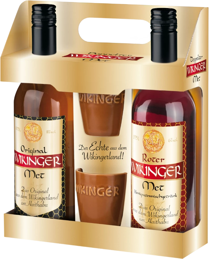 Doppelter Wikinger Met Je 1 Fl. Met 11% U. Roter Honigwein 6% 0,7l + 2 Met Tonbecher 3 Doppelter Wikinger Met Je 1 Fl. Met 11% U. Roter Honigwein 6% 0,7l + 2 Met Tonbecher