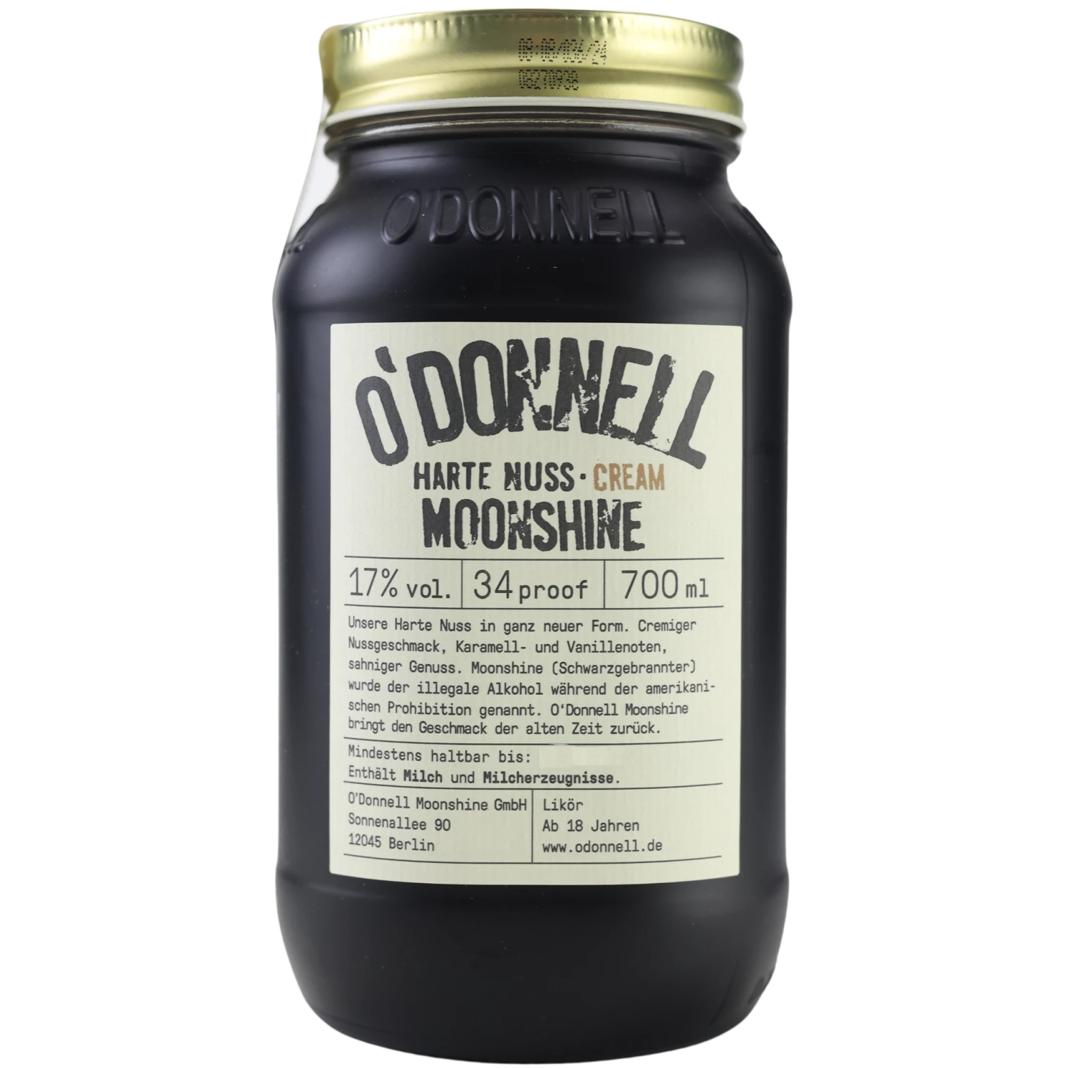 O'Donnell Original Moonshine "Harte Nuss Cream" 17% 0,7l 3 O'Donnell Original Moonshine "Harte Nuss Cream" 17% 0,7l