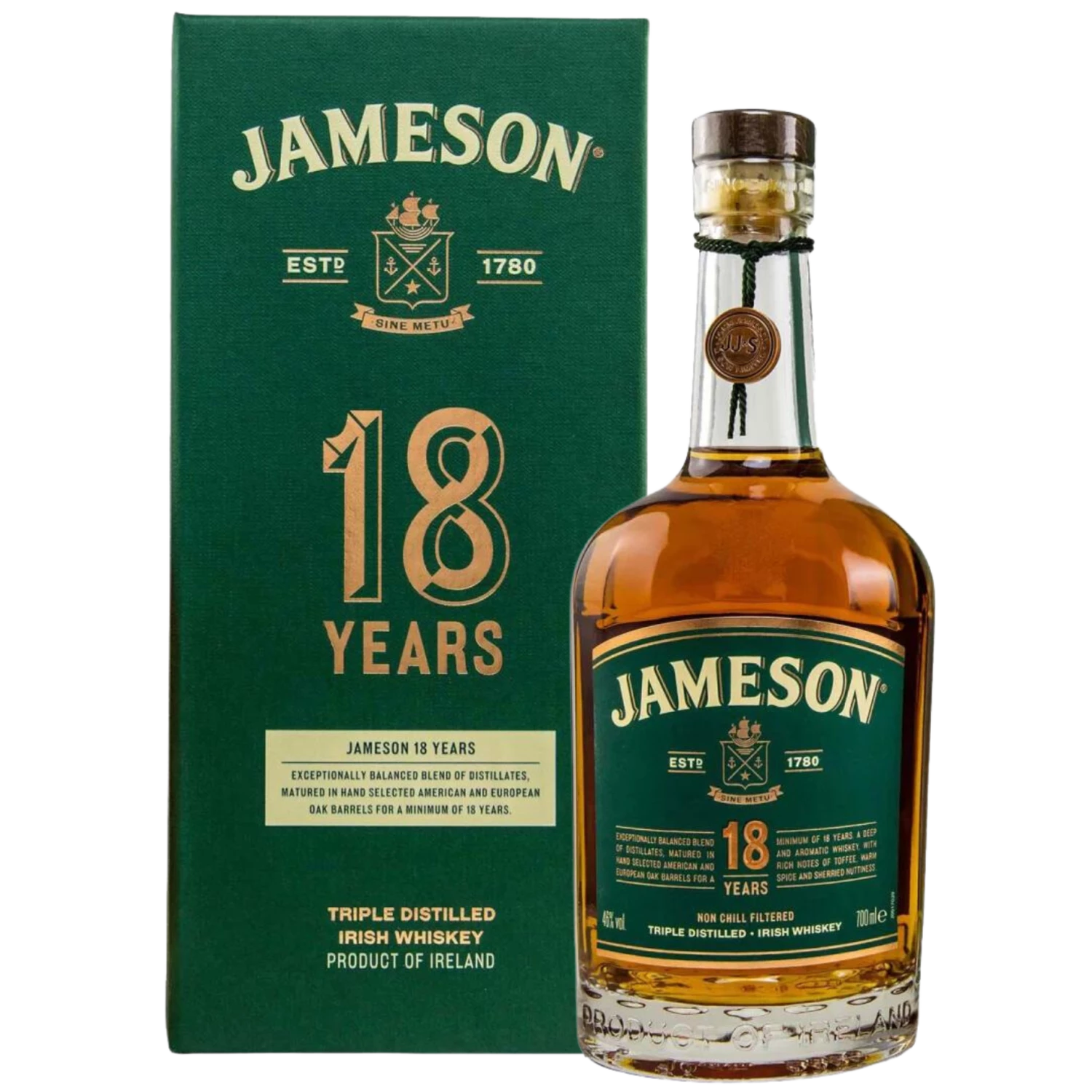 Jameson 18 Jahre Irish Whiskey 46% 0,7l 3 Jameson 18 Jahre Irish Whiskey 46% 0,7l
