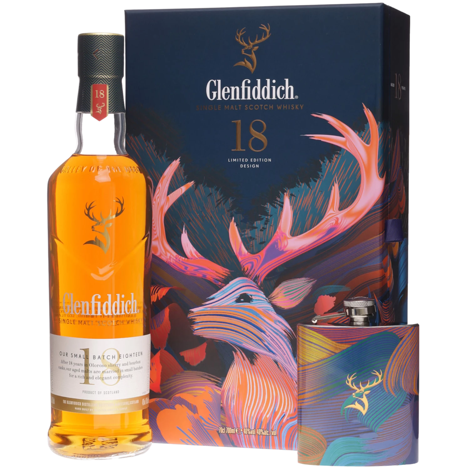 Glenfiddich 18 Jahre Small Batch Reserve Whisky + Flachmann 3 Glenfiddich 18 Jahre Small Batch Reserve Whisky + Flachmann