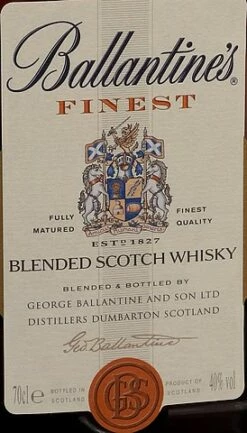 Ballantines Finest Scotch Whisky 40% 0,7l -Tom Home unbekannt 1c6c