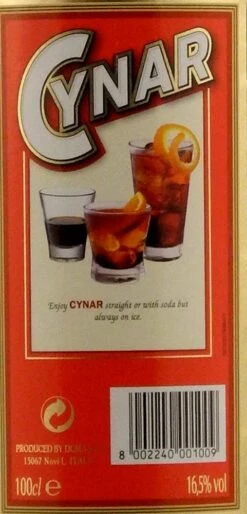 Cynar Kräuterlikör 16,5% 1,0l -Tom Home unbekannt 20ab