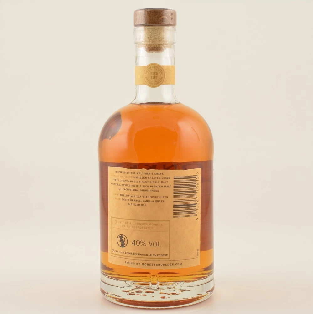 Monkey Shoulder Blended Malt Whisky 40% 0,7l 6 Monkey Shoulder Blended Malt Whisky 40% 0,7l – Bild 4