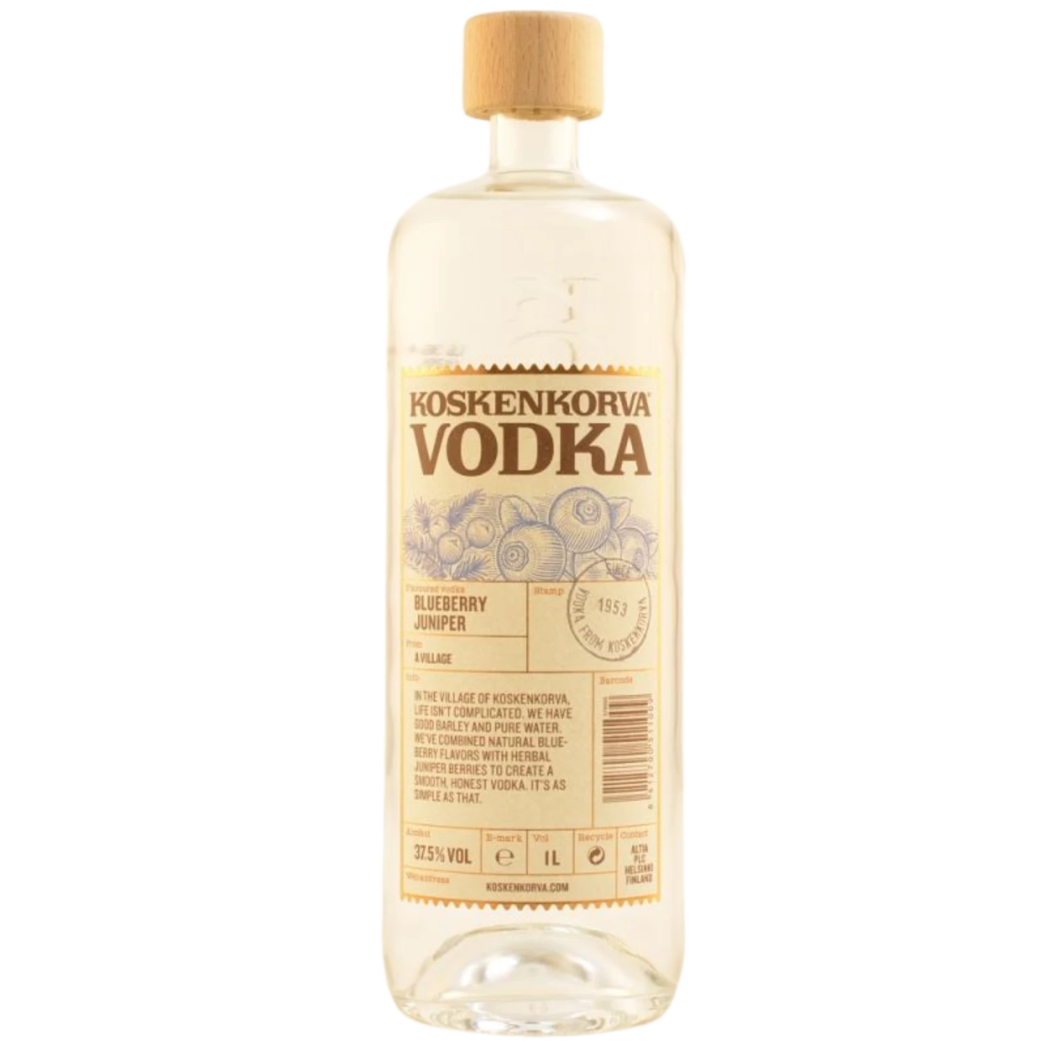 Koskenkorva Vodka Blueberry Juniper 37,5% 1,0l 3 Koskenkorva Vodka Blueberry Juniper 37,5% 1,0l